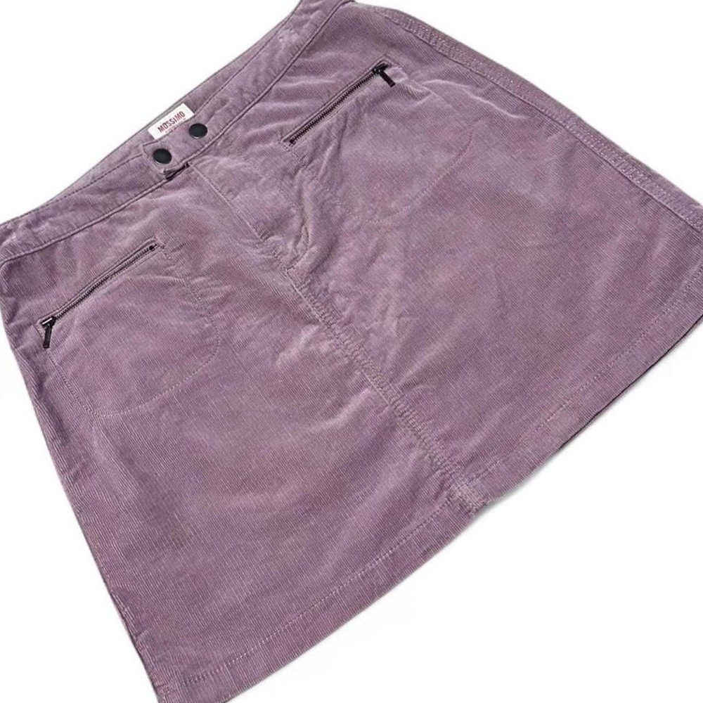 Y2K Mossimo Supply Co. Lilac A-Line Corduroy Mini Skirt with Zipper Pockets